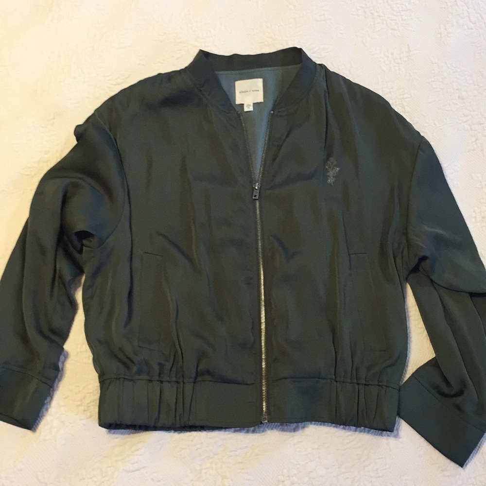 Dark Army Green Bomber Jacket